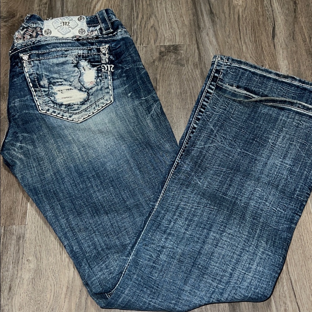 Miss Me Women's Distressed Blue Skinny Jeans Sz 28 - Picture 2 of 12